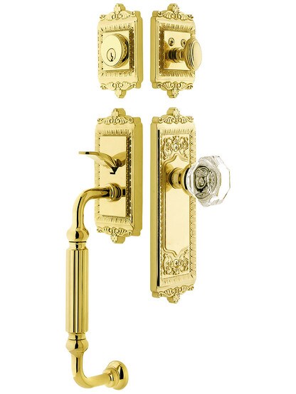 Windsor Entry Lock Set in PVD Finish with Chambord Knob and